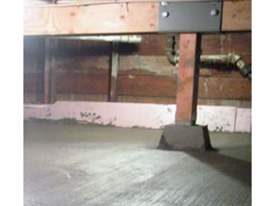 crawl space concrete floor post