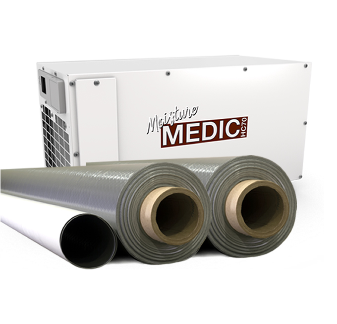 12 Mil vapor barrier & Dehumidifier