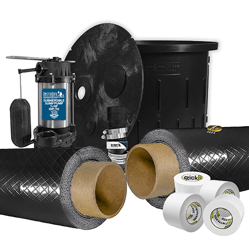 [12MDB-ISK] 12 Mil Moisture Barrier & Sump Pump Bundle